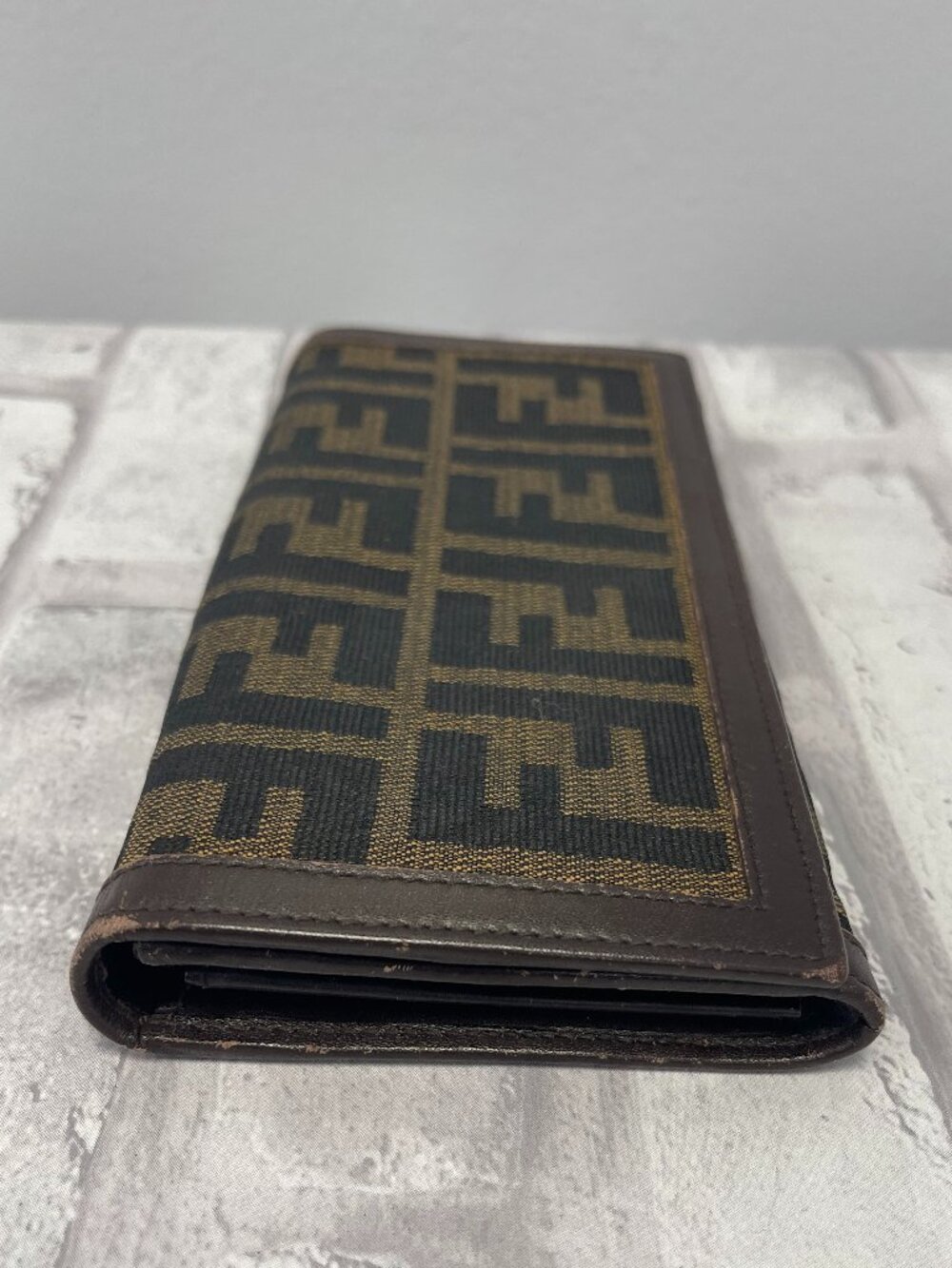 Fendi Zucca FF Canvas Long Wallet w/ Leather Trim - Preowned - Picture 6 of 15